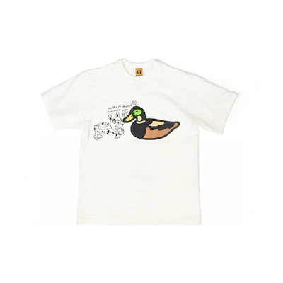 HUMAN MADE SS21 Green Duck Graffiti Unisex White T-Shirt. XX20TE002