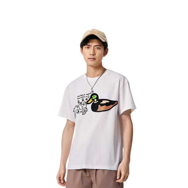 HUMAN MADE SS21 Green Duck Graffiti Unisex White T-Shirt. XX20TE002 圖 4