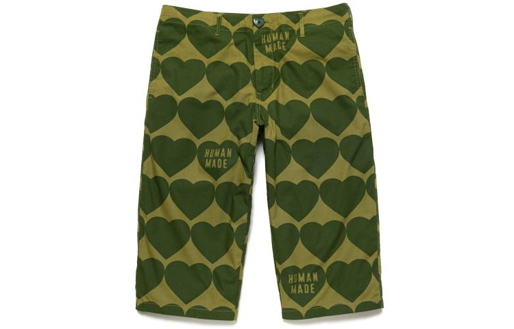 HUMAN MADE SS21 Heart Print Cropped Casual Pants Unisex HM21PT007