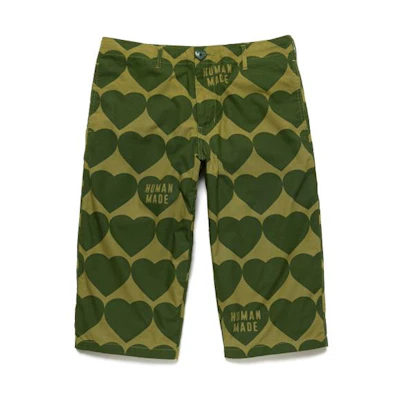 HUMAN MADE SS21 Heart Print Cropped Casual Pants Unisex HM21PT007
