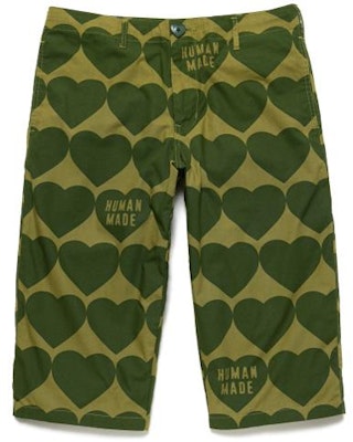 HUMAN MADE SS21 Heart Print Cropped Casual Pants Unisex HM21PT007 Order HUMAN MADE SS21 Heart Print Cropped Casual Pants Unisex HM21PT007