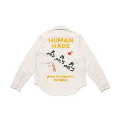 HUMAN MADE SS21 Triple Flying Duck Heart Long Sleeve Unisex Shirt HM21SH004
