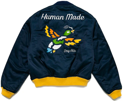 Chaqueta Bomber Hombre Human Made SS21 Varsity Satin Azul Pato Yokosuka. HM21JK003 Buy Chaqueta Bomber Hombre Human Made SS21 Varsity Satin Azul Pato Yokosuka. HM21JK003