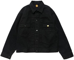 HUMAN MADE SS22 AI Robot x ASAP Rocky Heart Print Denim Jacket Black Unisex XX23JK008 HUMAN MADE SS22 AI Robot x ASAP Rocky Heart Print Denim Jacket Black Unisex XX23JK008