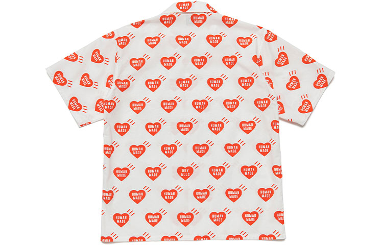 Lookbook HUMAN MADE SS22 All-Over Heart Logo Short Sleeve Shirt Unisex. HM23SH012