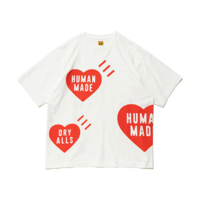 HUMAN MADE SS22 Alphabet Heart Print Loose-Fit Unisex Tee HM23TE024