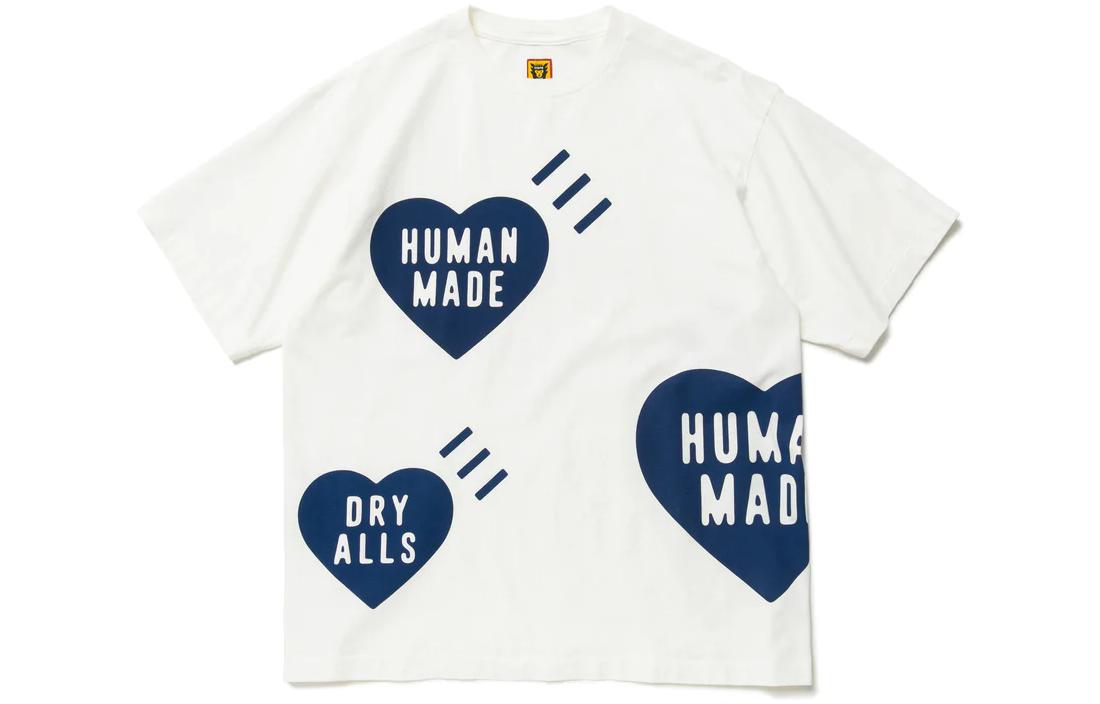 Shop HUMAN MADE SS22 Alphabet Heart Print Loose-Fit Unisex Tee HM23TE024