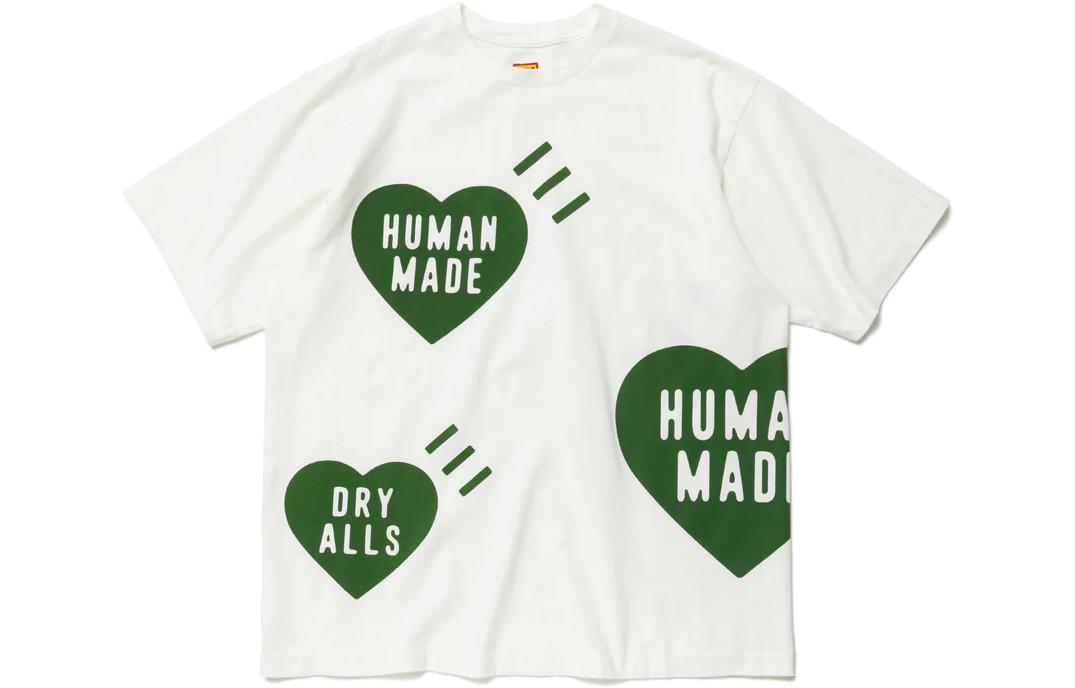 Details for HUMAN MADE SS22 Alphabet Heart Print Loose-Fit Unisex Tee HM23TE024