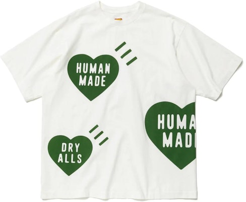 HUMAN MADE SS22 Alphabet Heart Print Loose-Fit Unisex Tee HM23TE024 Details for HUMAN MADE SS22 Alphabet Heart Print Loose-Fit Unisex Tee HM23TE024