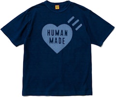 HUMAN MADE SS22 Blue Heart Logo Print Crewneck Short Sleeve T-Shirt Men. HM23CS037 HUMAN MADE SS22 Blue Heart Logo Print Crewneck Short Sleeve T-Shirt Men. HM23CS037