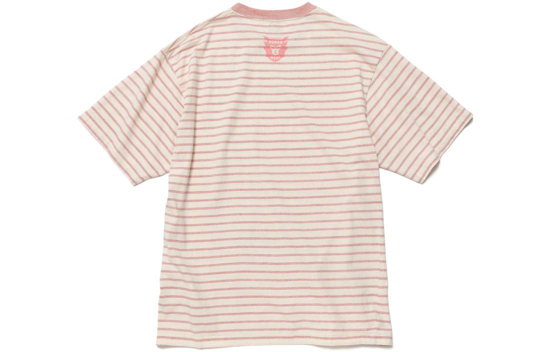 Sizing HUMAN MADE SS22 条纹爱心印花男女同款圆领T恤 HM23CS028