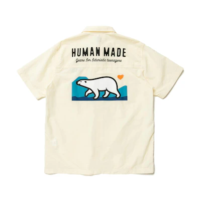 HUMAN MADE SS22 Cartoon Bear Graphic Short Sleeve Shirt for Men. HM23SH015