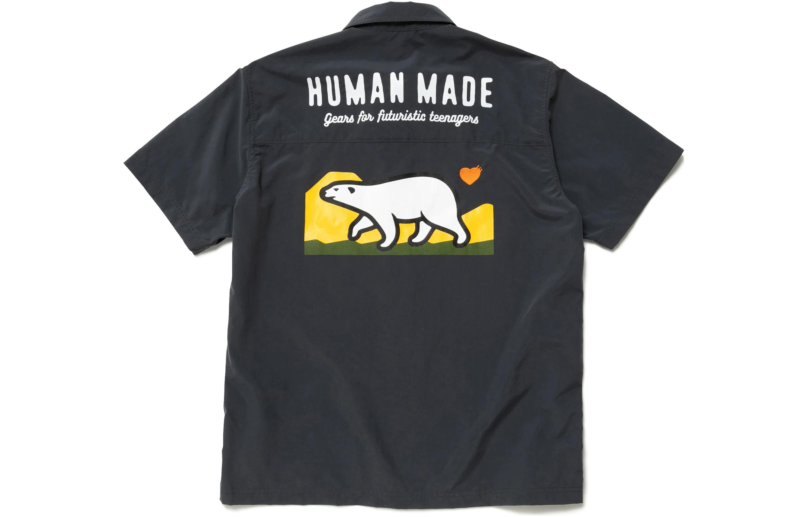 HUMAN MADE SS22 Cartoon Bear Graphic Short Sleeve Shirt for Men. HM23SH015 圖 4