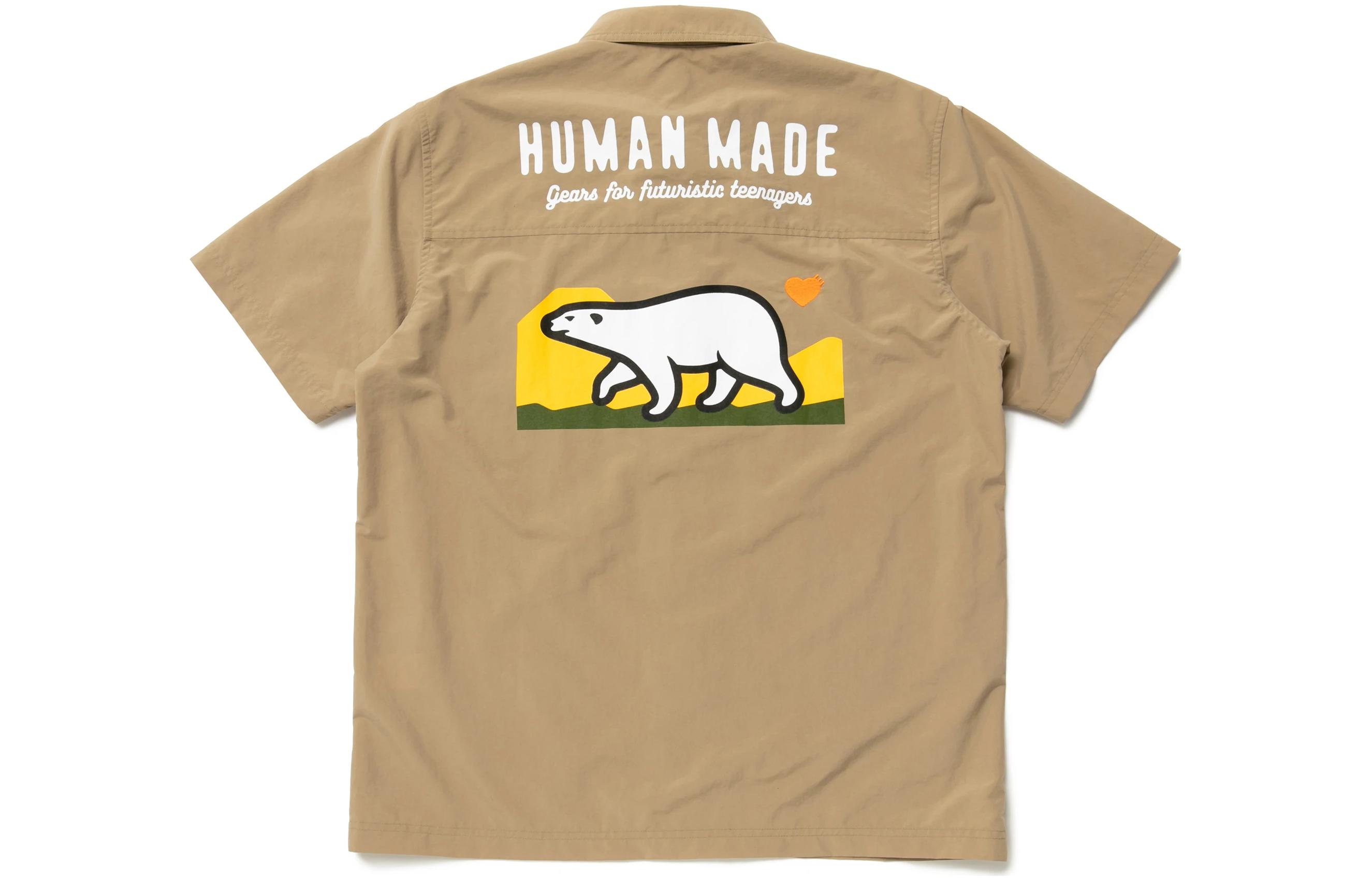 HUMAN MADE SS22 Cartoon Bear Graphic Short Sleeve Shirt for Men. HM23SH015 圖 6