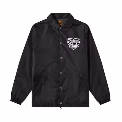 HUMAN MADE SS22 Heart Logo Black Polo Collar Jacket for Men HM23JK011
