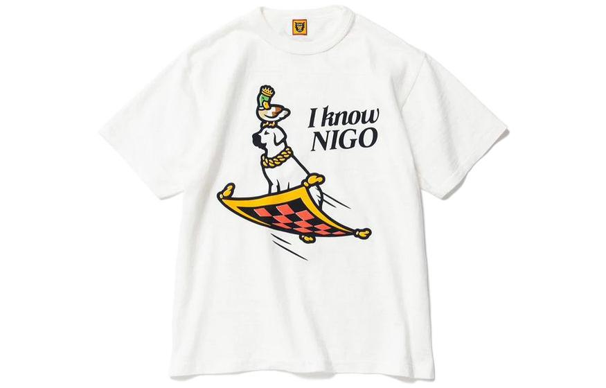 HUMAN MADE SS22 I Know Nigo Cartoon Logo Print Unisex White T-Shirt. XX23TE009 圖 2