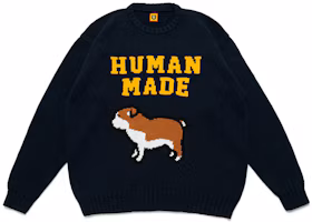 Order HUMAN MADE SS22 標誌狗圖案男女同款毛衣針織衫。 HM23CS001