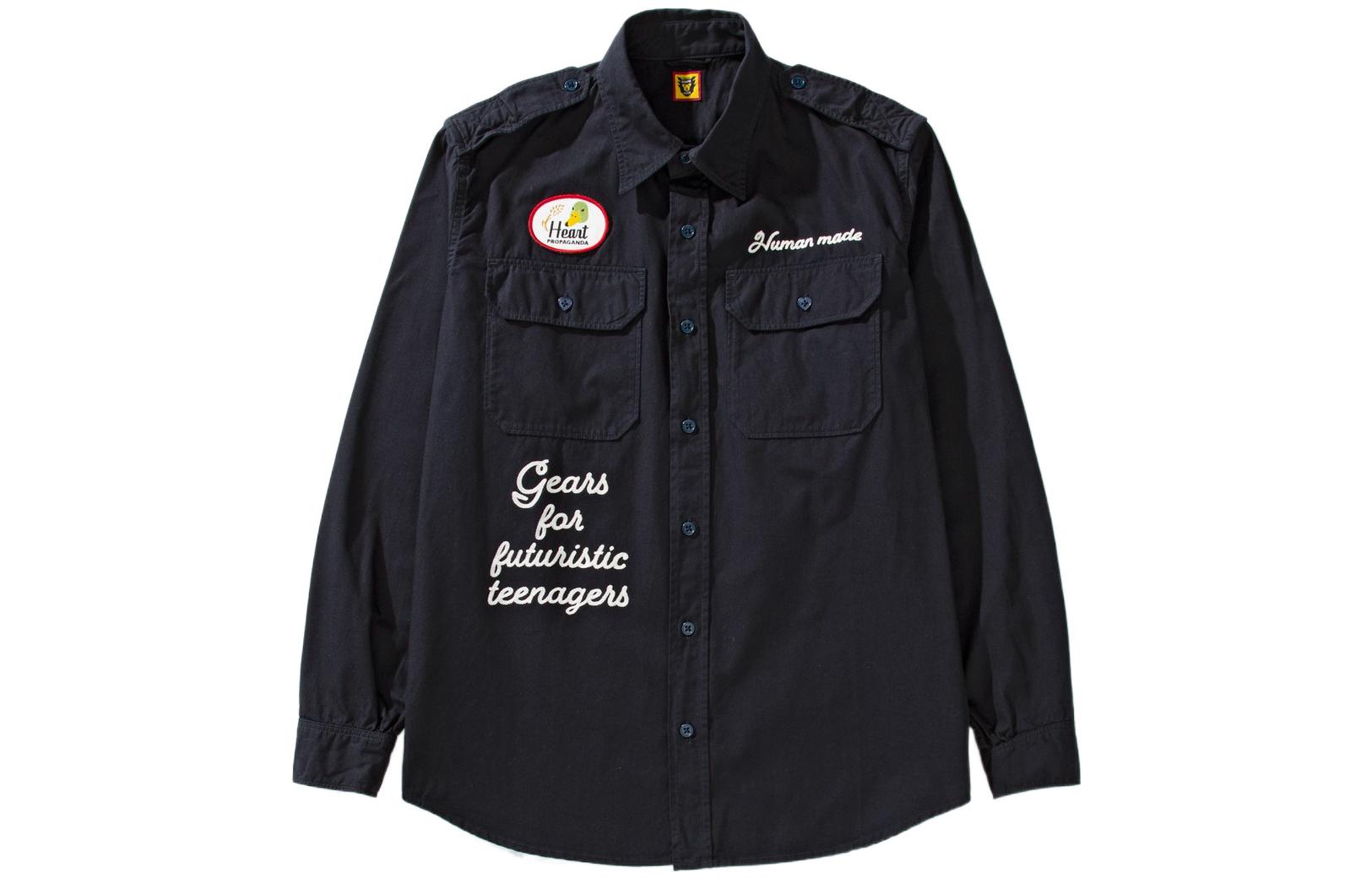 Order Camiseta de Manga Larga HUMAN MADE SS22 Logo Slogan Azul Marino. HM23SH002-NAVY