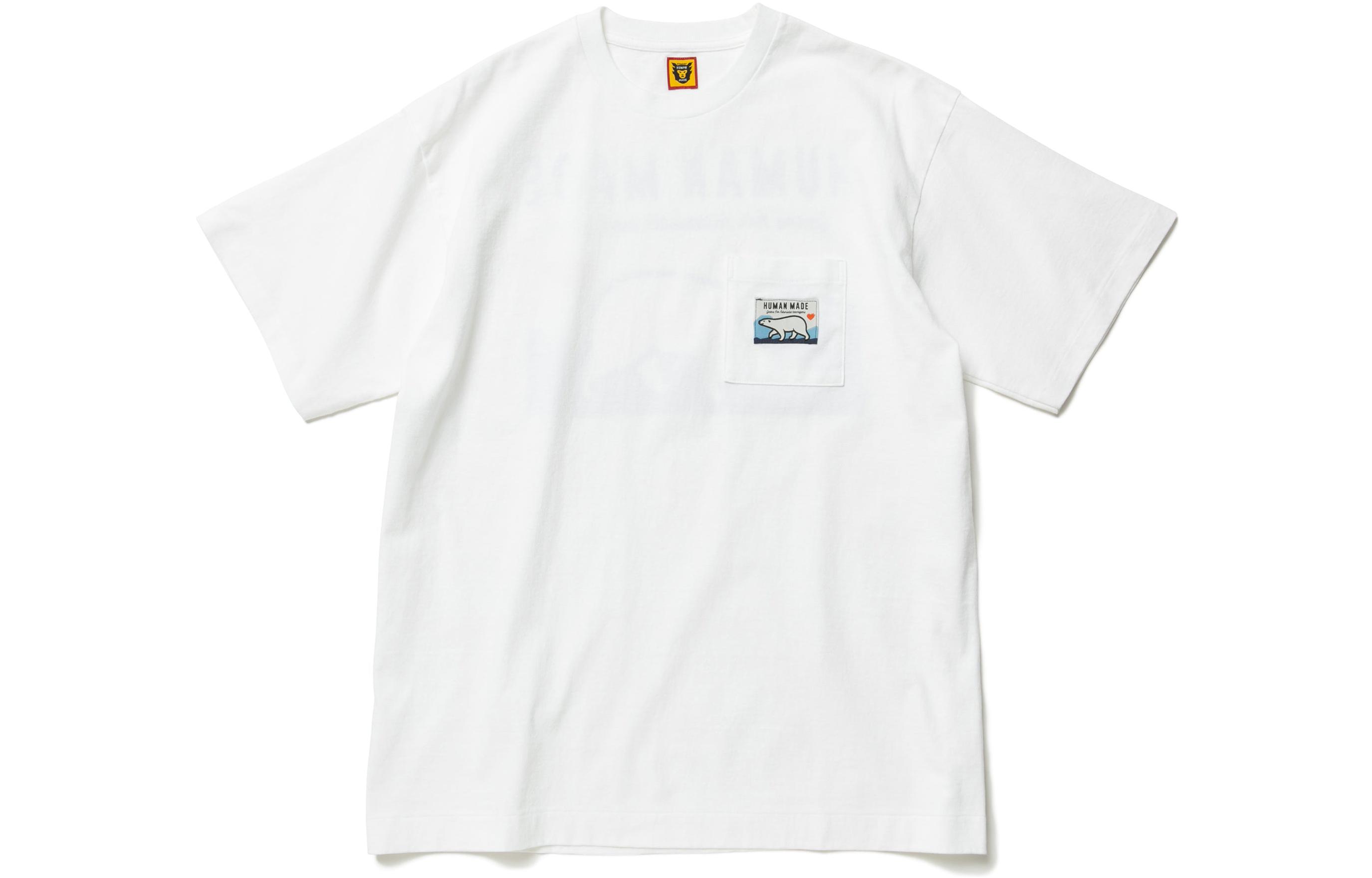 Lookbook Camiseta Unisex HUMAN MADE SS22 Bolsillo Oso Caricatura Crewneck. HM23CS039