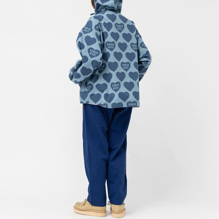 Details for HUMAN MADE SS23 Jaket Zip Cetakan Hati Unisex Biru HM25JK025
