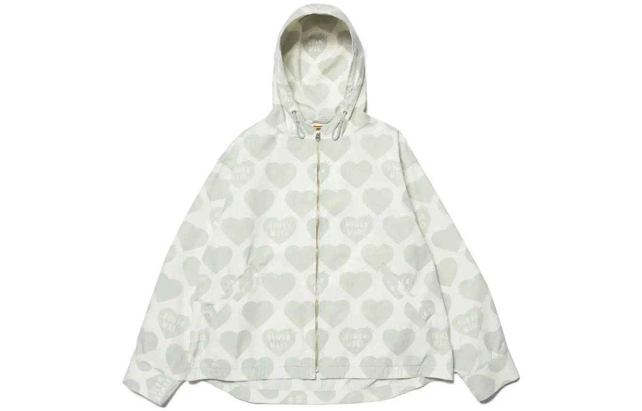 Sizing HUMAN MADE SS23 Jaket Zip Cetakan Hati Unisex Biru HM25JK025