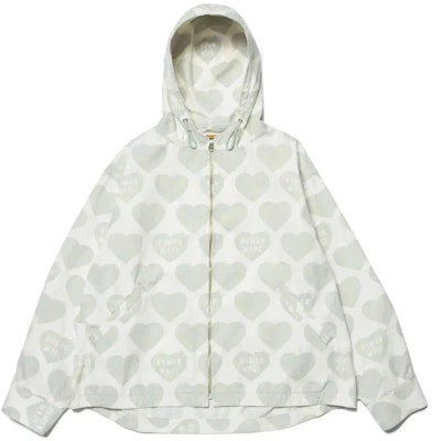 HUMAN MADE SS23 All-Over Heart Print Zip Jacket Unisex Blue HM25JK025 Sizing HUMAN MADE SS23 All-Over Heart Print Zip Jacket Unisex Blue HM25JK025