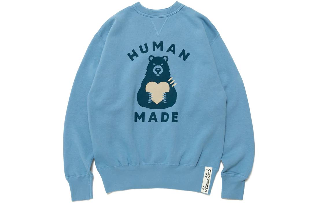 HUMAN MADE SS23 Bear Logo Crewneck Sweatshirt Unisex Long Sleeve HM25CS012