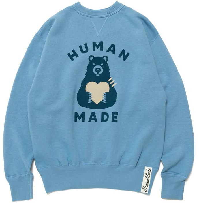 human-made-ss-23-bear-logo-crewneck-sweatshirt-unisex-long-sleeve-hm-25-cs-012
