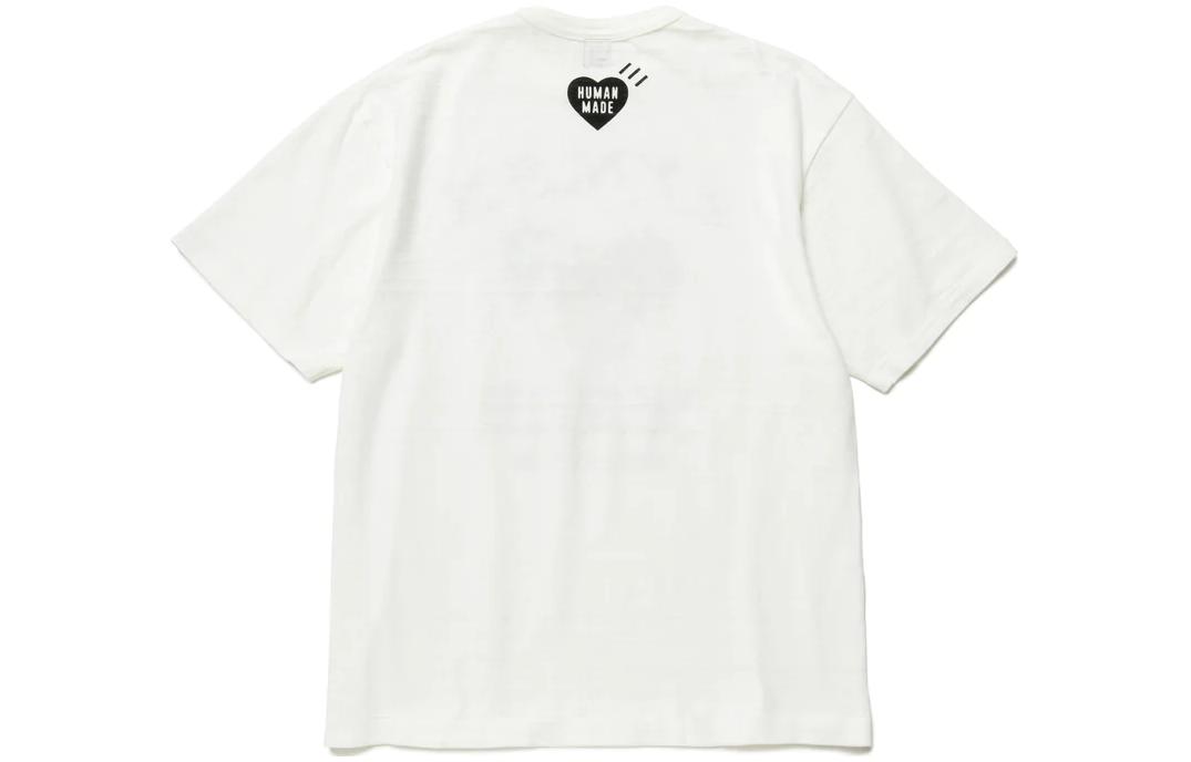 Shop HUMAN MADE SS23 熊頭標誌圖案男女短袖T恤 HM25TE011