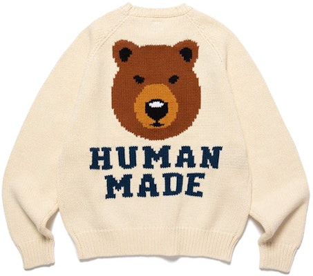 HUMAN MADE SS23 Bear Raglan Knit Sweater Alphabet Jacquard Unisex Pullover. HM25CS001 Order HUMAN MADE SS23 Bear Raglan Knit Sweater Alphabet Jacquard Unisex Pullover. HM25CS001