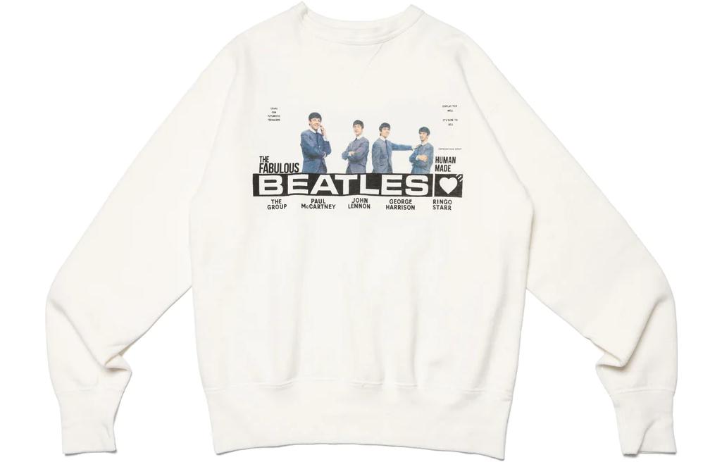 Human Made SS23 Beatles Logo Graphic Crewneck Sweatshirt Unisex White HM25CS014