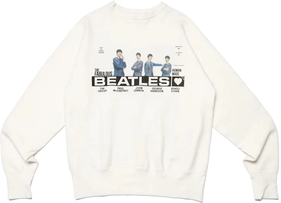 Human Made SS23 Beatles Logo Graphic Crewneck Sweatshirt Unisex White HM25CS014 Buy Human Made SS23 Beatles Logo Graphic Crewneck Sweatshirt Unisex White HM25CS014