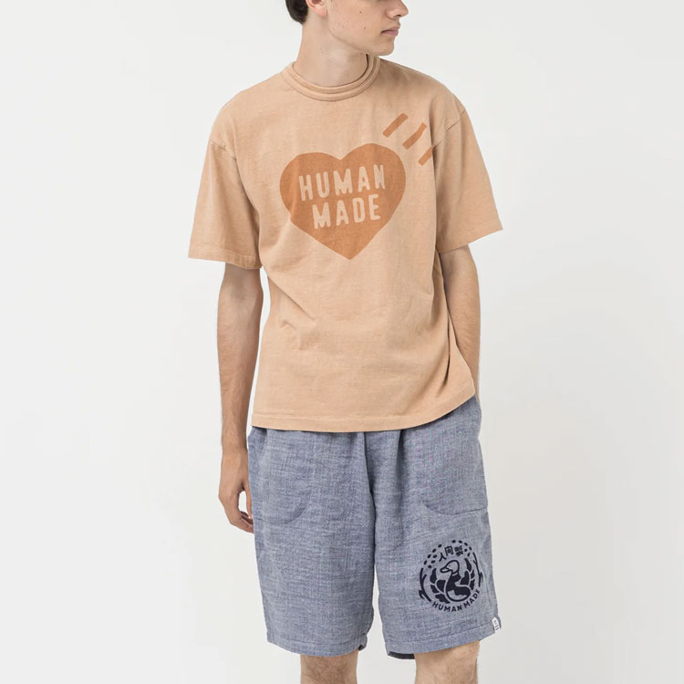 HUMAN MADE SS23 Beige Heart Logo Print Unisex Crewneck T-Shirt. HM25CS055 圖 4