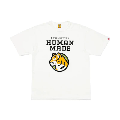 HUMAN MADE SS23 Camping Series Tiger Logo Print Unisex Crewneck T-Shirt. HM26TE008