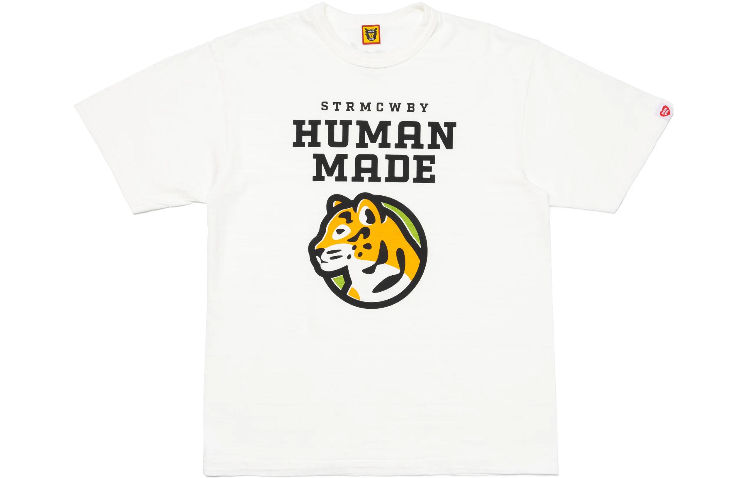 Shop HUMAN MADE SS23 露营系列虎标印花男女同款圆领T恤 HM26TE008