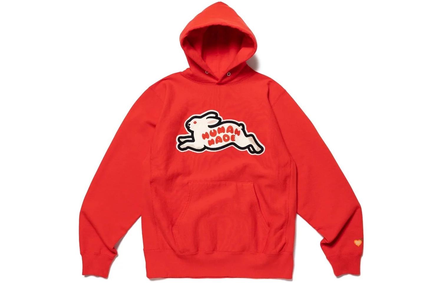 HUMAN MADE SS23 Cartoon Bunny Patch Loose Fit Hoodie Unisex HM25CS043