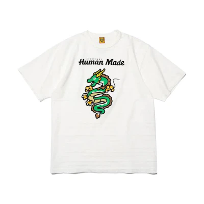 HUMAN MADE SS23 China Pop-up Exclusive Dragon Print White Unisex T-Shirt. HM25CS444