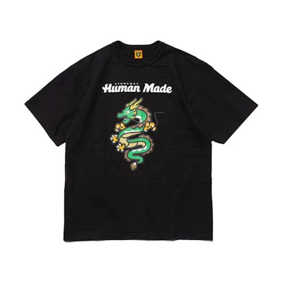 HUMAN MADE SS23 China Pop-up Exclusive Dragon Print Black Unisex T-Shirt. HM25CS333