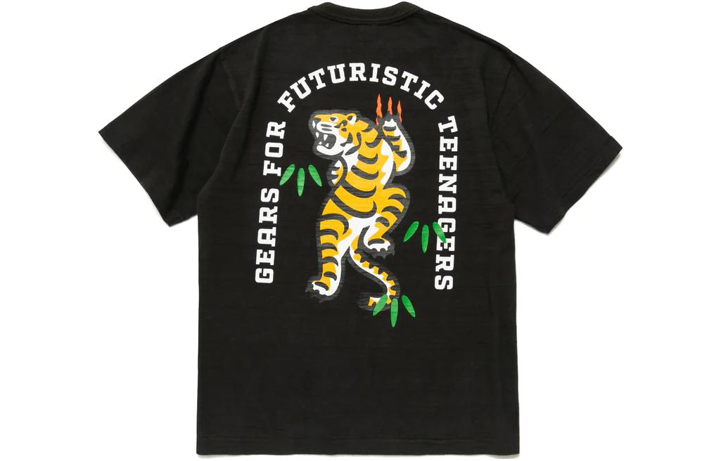 HUMAN MADE SS23 Classic Tiger Logo Printed Unisex T-Shirt. HM25CS041