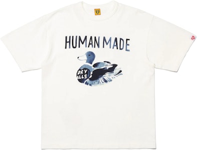 HUMAN MADE SS23 Baju T Putih Unisex Grafik Itik. HM25TE022 Order HUMAN MADE SS23 Baju T Putih Unisex Grafik Itik. HM25TE022