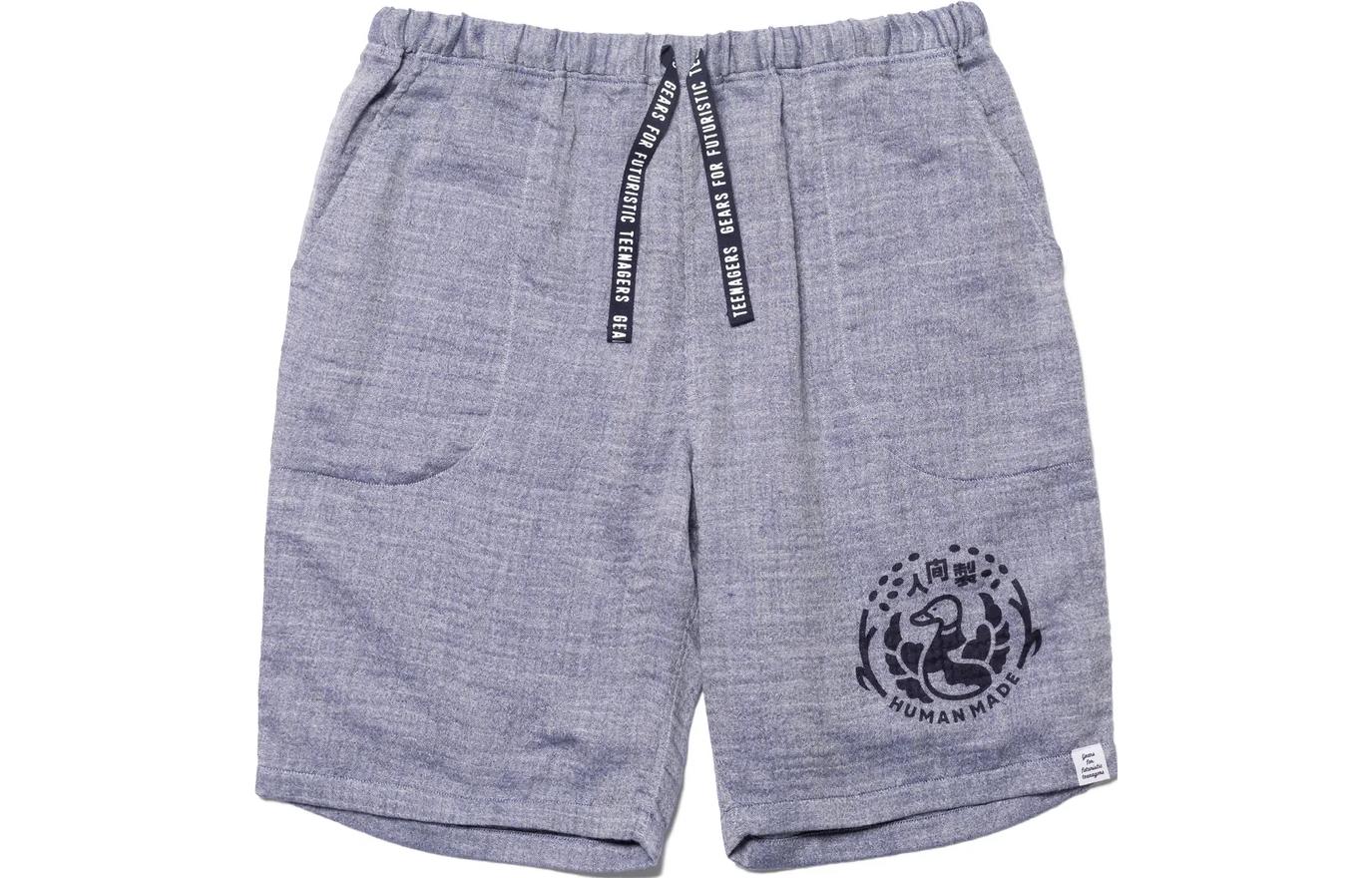 HUMAN MADE SS23 Duck Print Drawstring Shorts Unisex Blue HM25PT029