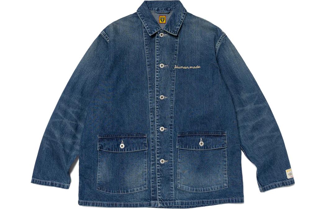 Human Made SS23 Embroidered Denim Jacket Unisex Blue HM25JK023