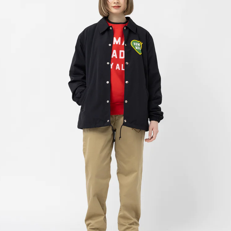 Shop Chaqueta Coach Unisex HUMAN MADE SS23 Logo Flamenco Corazón Impreso. HM25JK027