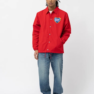 HUMAN MADE SS23 Flamingo Heart Logo Printed Coach Jacket Unisex. HM25JK027 2