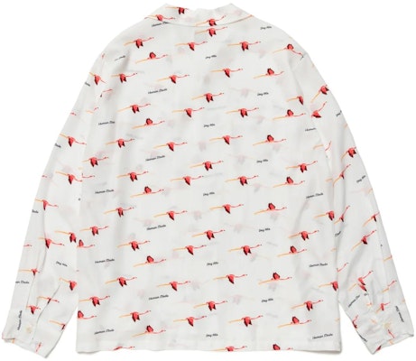 HUMAN MADE SS23 Flamingo Print Open Collar L/S Shirt Unisex HM25SH010 Lookbook HUMAN MADE SS23 Flamingo Print Open Collar L/S Shirt Unisex HM25SH010