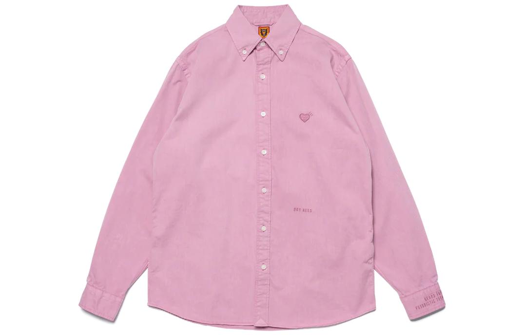 Shop HUMAN MADE SS23 Serie Flamingo Camisa Manga Larga Logo Bordado Unisex HM25SH011