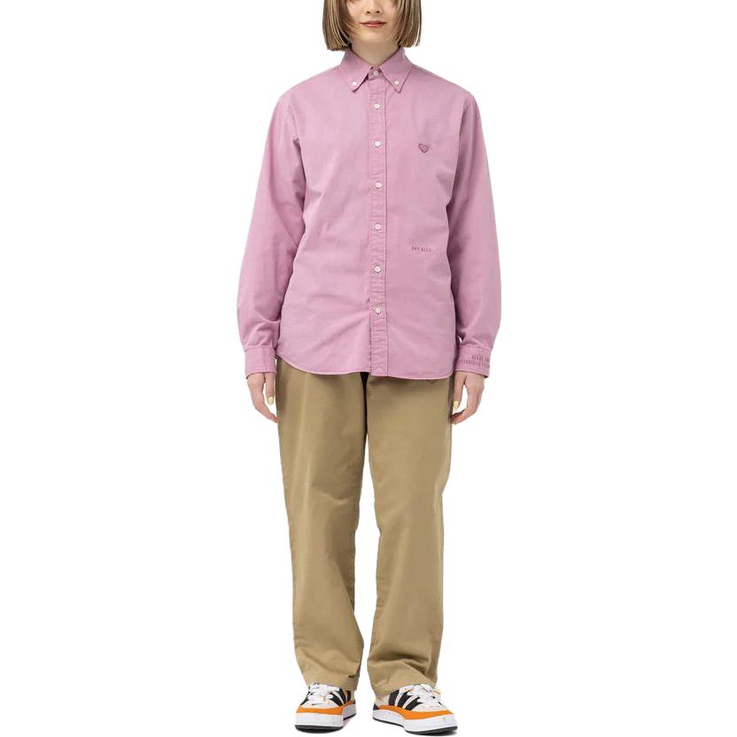 Details for HUMAN MADE SS23 Serie Flamingo Camisa Manga Larga Logo Bordado Unisex HM25SH011