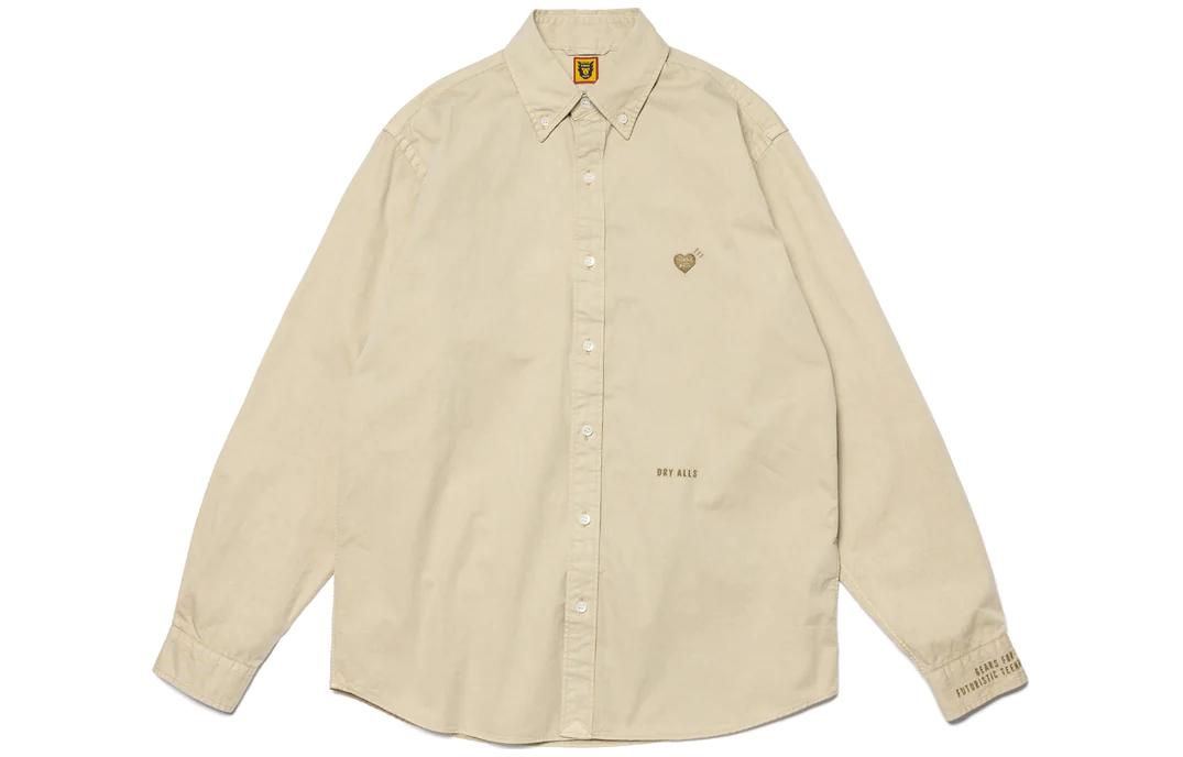 Cheap HUMAN MADE SS23 Serie Flamingo Camisa Manga Larga Logo Bordado Unisex HM25SH011