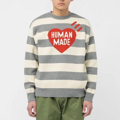 HUMAN MADE SS23 心形标志条纹针织毛衣 男女款. HM25CS002 Shop HUMAN MADE SS23 心形标志条纹针织毛衣 男女款. HM25CS002