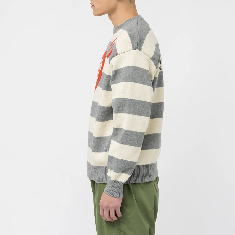 Cheap HUMAN MADE SS23 Sweater Rajut Motif Logo Hati Striped Unisex. HM25CS002
